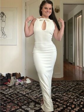 NWT - JAUS x Effie Kats Carter dress | Bow Maxi Dress with Keyhole Detail